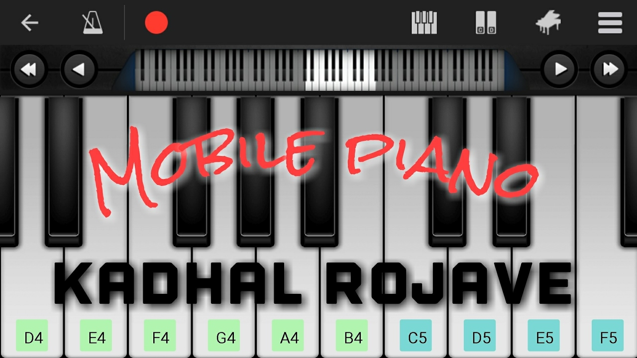 AR Rahman Hit song - Kadhal Rojave/Roja Janeman in mobile Piano. - YouTube