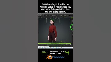 CC4 Charming Doll to Blender | Material Setup + Facial Shape Key | Blender Character Creator 4