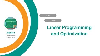 Algebra - Unit 2 - Lesson 3 -  Linear Programming and Optimization