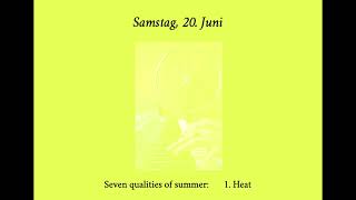 Samstag, 20. Juni | CALENDAR PIECES by Sven Hinz