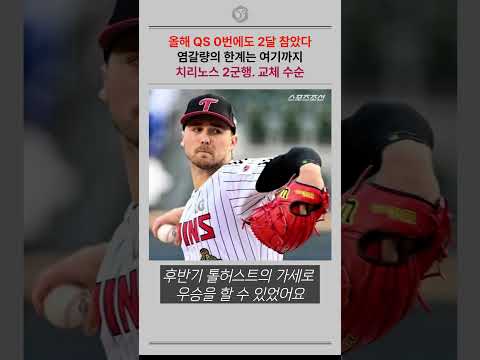 <strong>작년</strong> 13승도 어쩔수 없다!  치리노스 2군행, 교체 수순