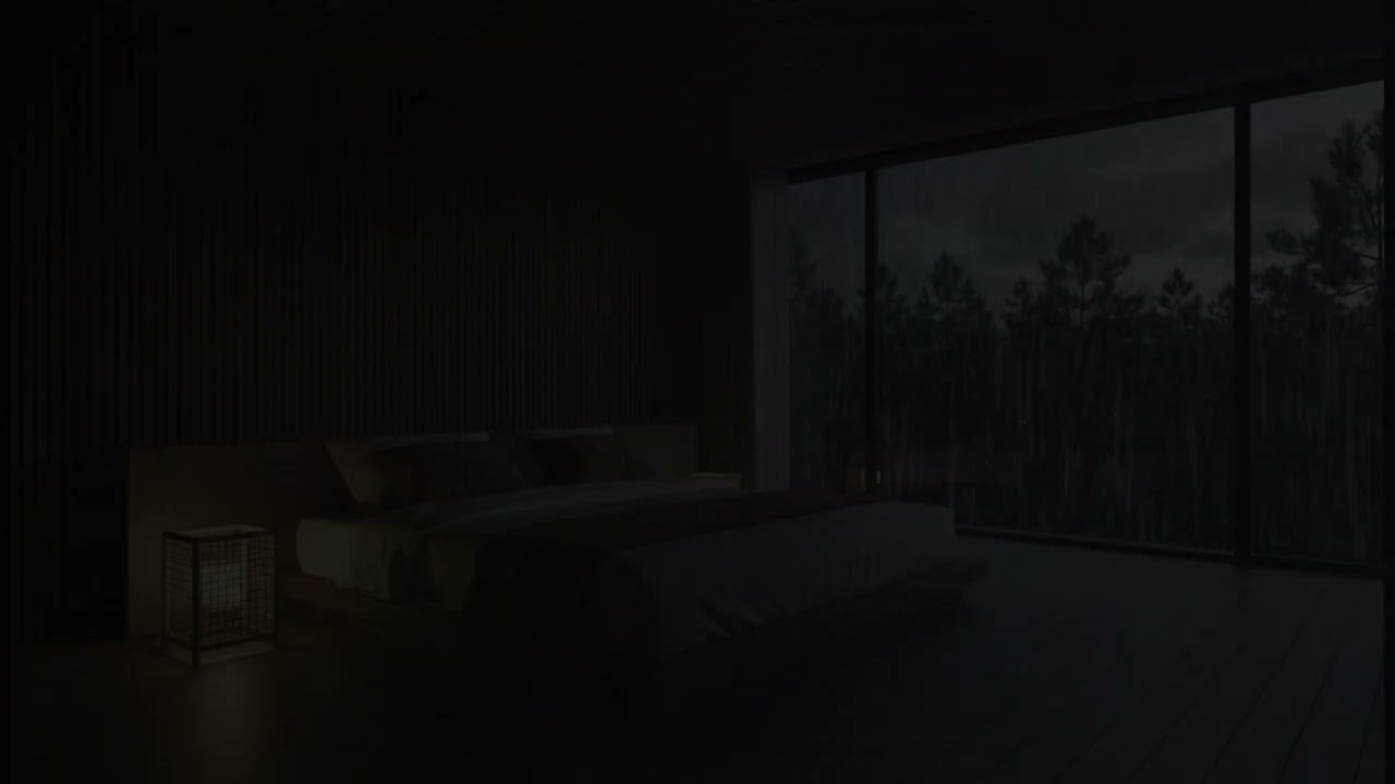 Rainfall in a Dark Bedroom | Deep Sleep Rain & Peaceful Night Ambience