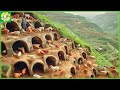  how chinese farmers dig caves to raise chickens in the mountains  farming documentary