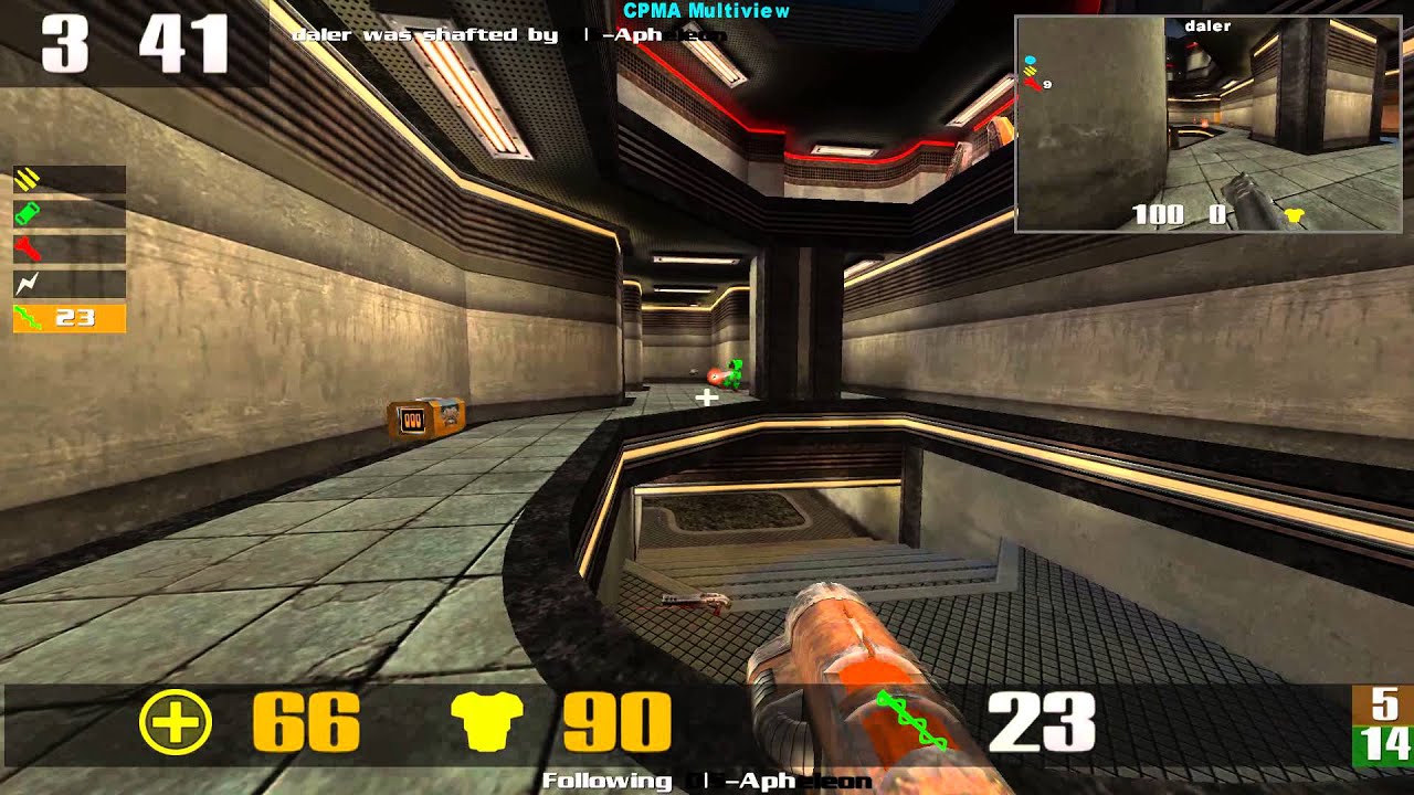 Quake 3 CPMA: Apheleon vs daler on cpm1a