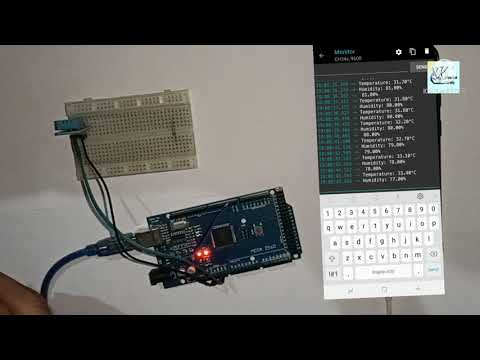 temperature and humidity measurement using Arduino mega 2560 # arduino programming using android app