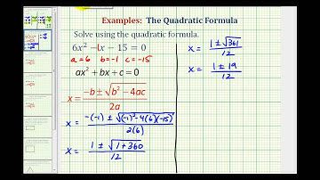 Ex:  Quadratic Formula - Two Real Rational Solutions