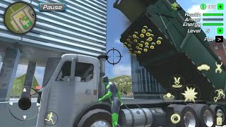 How to fly a truck by sticky rocket in rope frog ninja hero game screenshot 4