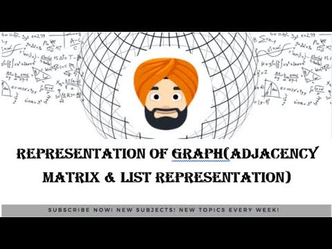 REPRESENTATION OF GRAPH(ADJACENCY MATRIX & LIST REPRESENTATION)