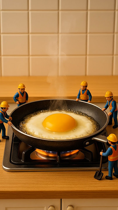 The Mini Crew’s Perfect Sunny Egg #shorts #satisfying #miniature