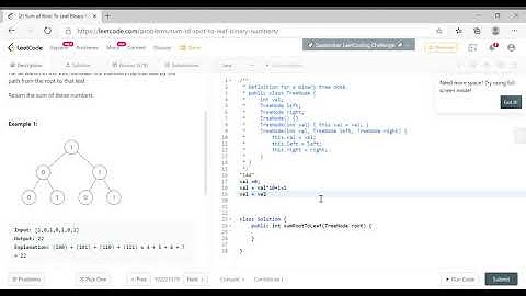 Sum of Root To Leaf Binary Numbers  | LeetCode 1022 | Java