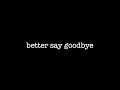 Better say goodbye japanese subtitles ver