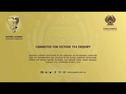 Committee for Section 194 Enquiry, 20th July 2022