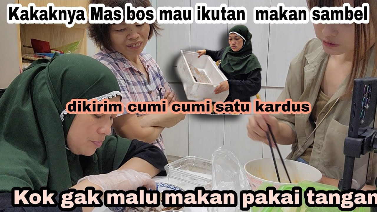 Malu maluin ‼️Makan Pakai Tangan Di Tungguin Bu Bos⁉️Kakaknya Mas Mau Ikutan Makan Sambel