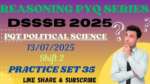 DSSSB REASONING🔸️PRACTICE SET 35🔸️TARGET DSSSB 2025 #dsssbexamwindow @dsssbexamwindow