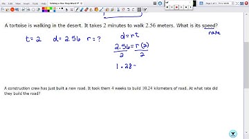 Solving a One Step Word Problem Using the Formula d = rt