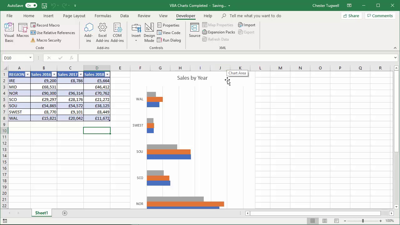 Excel Embedded Chart Definition