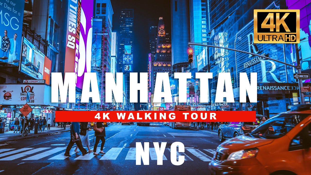 New York, Amerika Serikat | Alun-Alun Times | Jelajah Kota Malam 4K