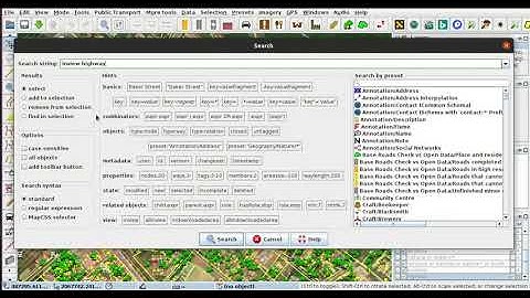 JOSM search residential highways inview