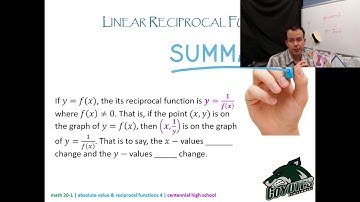 Math 20-1 - Lesson 5.4 - graphing linear reciprocal functions