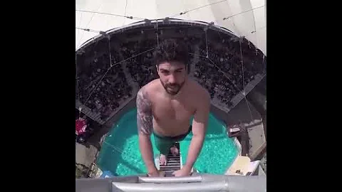 World record-  jumping  from the highest diving bo...