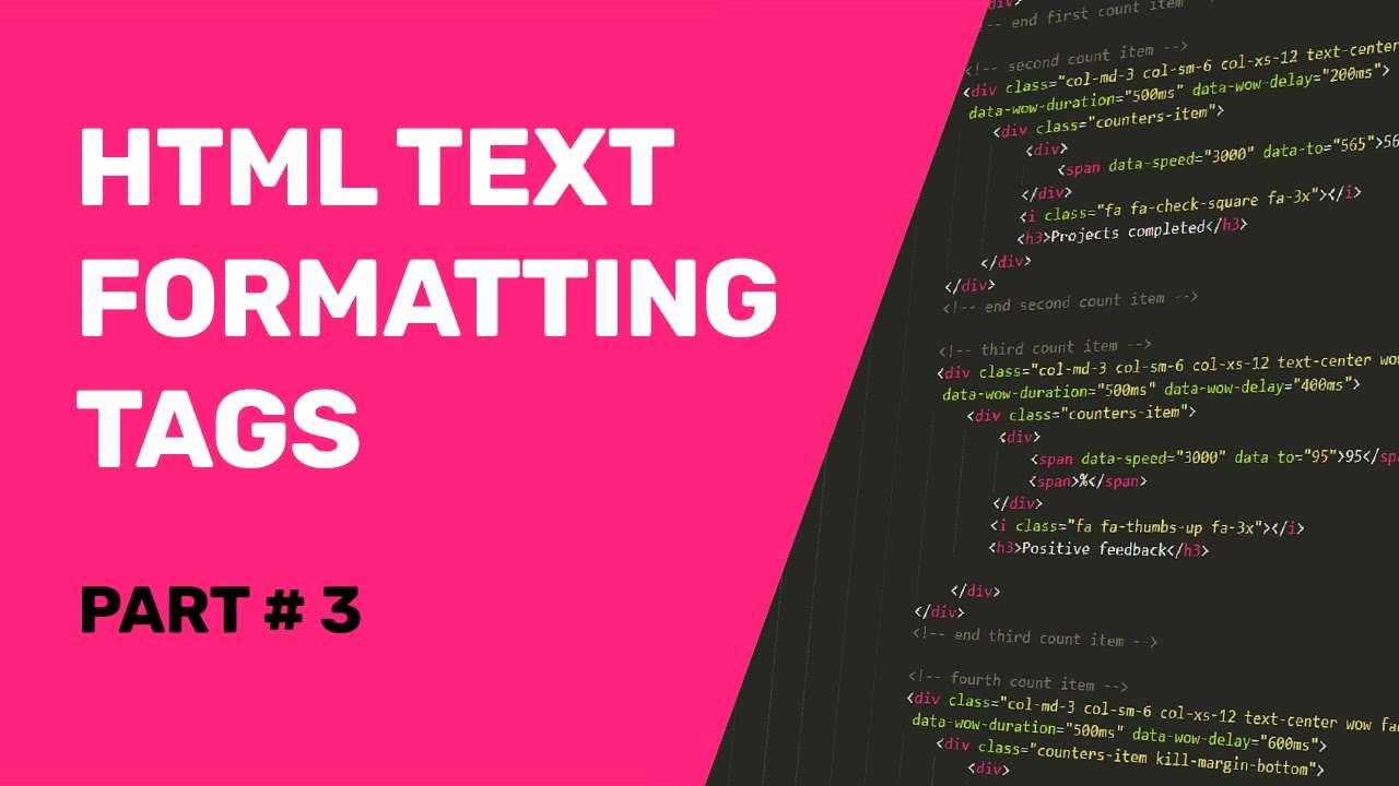 Html Text Formatting Tags Tutorials Html Tutorial For Beginners 2020