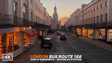 London’s Day-to-Night Transition by Bus 🌆 | Bus Route 188 from North Greenwich to Waterloo [4K POV]
