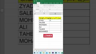 إزاي تحول اي نص من Capital إلى Small فـ الاكسل؟