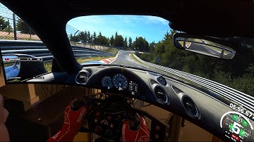 Assetto Corsa EVO V0.4 Porsche Cayman GT4 RS @ Nordschleife 6:55.554 Direct Drive FFB Gameplay