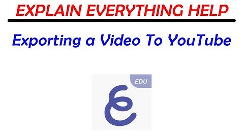 Learning Explain Everything - Exporting a Video to YouTube