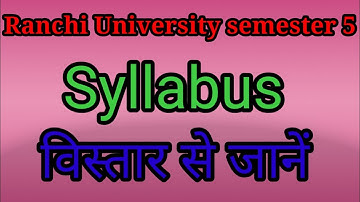 Hindi hons Semester 5 syllabus  Ranchi University ।। semester 5 syllabus ।। BA semester 5 syllabus
