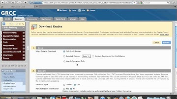 Downloading Grades to Excel