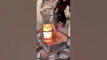 Inside the factory Forging Steel in Flames – Slow Motion Industrial Symphony! #process #blacksmith