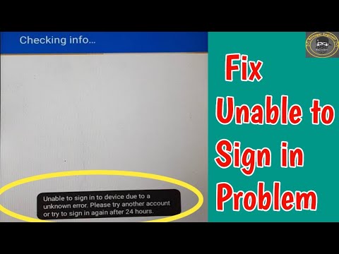 Fix Unable to sign in to Device due to a Unknown Error Problem in google account | Unable to sign in