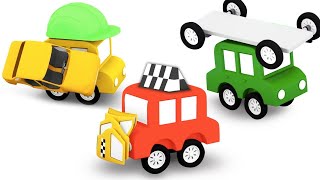 Die 4 kleinen Autos bauen ein Taxi - Zeichentrick für Kinder
