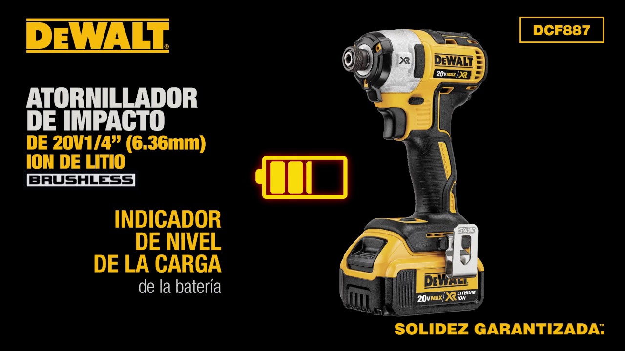 Atornillador de impacto inalámbrico 1/4 pulg 20v brushless dcf887d2