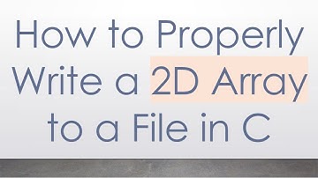 How to Properly Write a 2D Array to a File in C