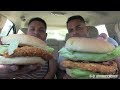 Eating Blazin’ Bacon Guacamole Chicken Schnitzel Sandwich @hodgetwins