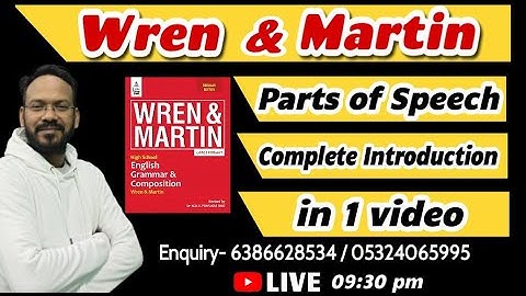 🔴Wren & Martin | Parts of Speech | Complete Introduction in 1 video | By Bhupesh Sir
