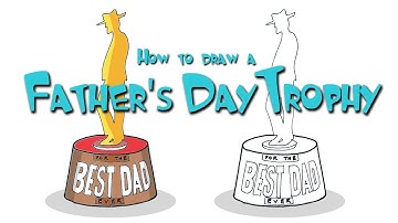 How to draw a Trophy for Father