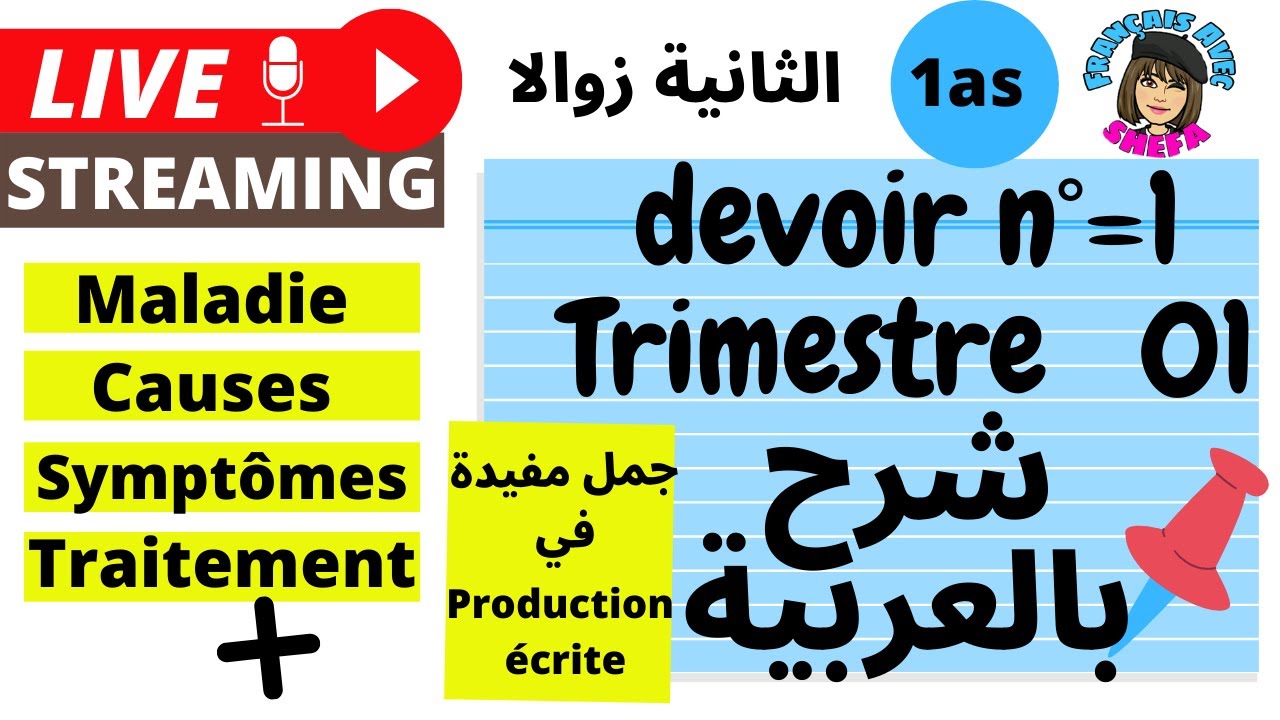 وجمل مفيدة  production écrite- Devoir السنة الأولى ثانوي حل مفصل وشرح بالعربية لفرض الفصل الأول