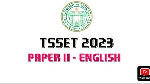 TSSET English 2023-Paper II Analysis-TG SET|Telangana SET