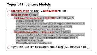 SCM Topic 5 - 09. Comparison of Inventory Models