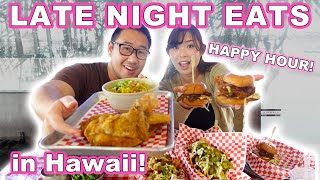 LATE NIGHT EATS in Hawaii! || Happy Hour Deals & Fried Chicken!