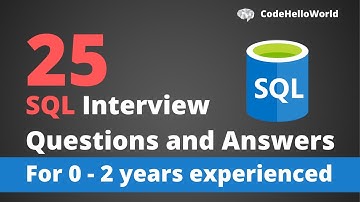 Top 25 SQL Interview Question and Answer for 0-2 years experienced | Freshers and Experienced
