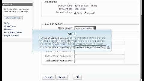 Changing name servers via 1and1.com