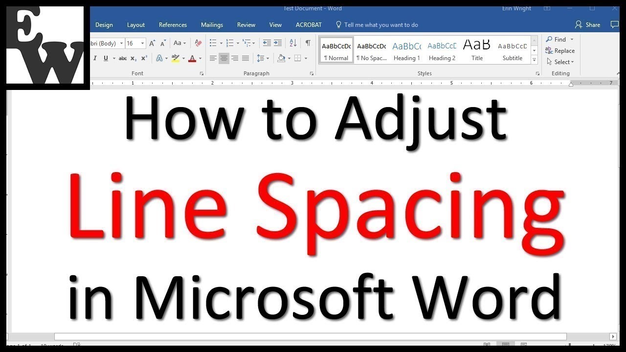 How To Adjust Line Spacing In Microsoft Word Youtube