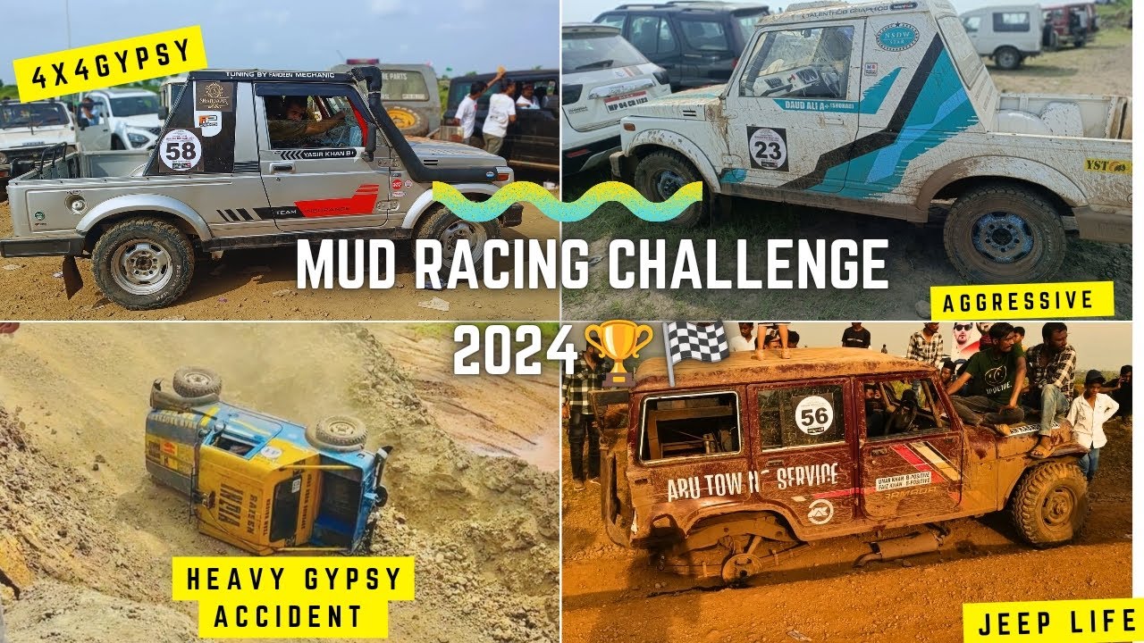 Mudd Rally 🏁Race🏆 Monsoon Mud Rally🏁2024🇮🇳Bhopal #Bhopal #offroad #racing #mud # ...