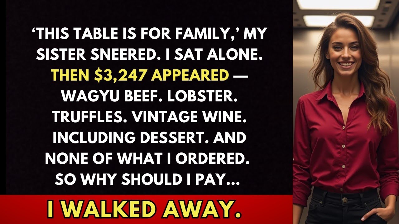 My SISTER Laughed 'This Table Is For Family, Go Out And Find A Seat.' But SHE Was Shocked When...