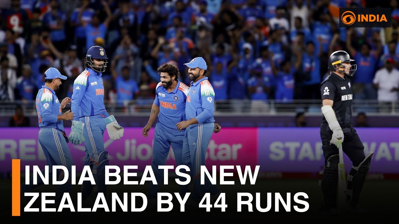 Champions Trophy 2025: India beats New Zealand by 44 runs - YouTube
