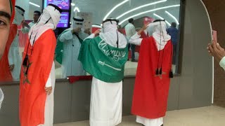 سعوديون يشجعون المغرب 🇲🇦في قطر وليبيون وجزائريون